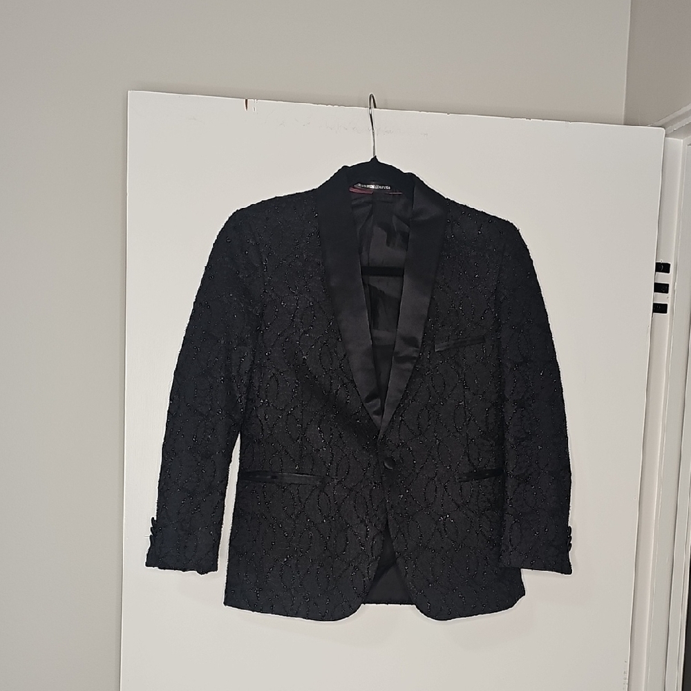 Stylish Black Textured Tuxedo Jacket